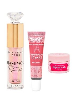 Bath & Body Works 3-Piece CHAMPAGNE TOAST Lip Care Set